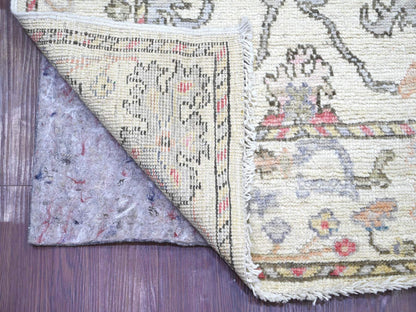 Oushak Oushak hand-knotted wool runner in Ivory, 2'8" x 13'8" — SKU O022393 (view 2)