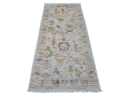 Oushak Oushak hand-knotted wool runner in Gray, 2'9" x 5'10" — SKU O022394