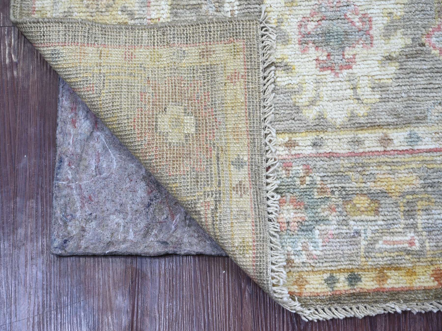 Brown 2'9" x 7'9" Oushak And Peshawar Hand knotted Wool Rug - Sku: O022395