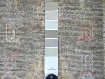 Brown 2'9" x 7'9" Oushak And Peshawar Hand knotted Wool Rug - Sku: O022395