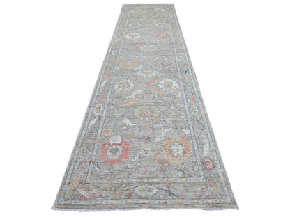 Oushak Oushak hand-knotted wool runner in Gray, 3'11" x 15'1" — SKU O022398
