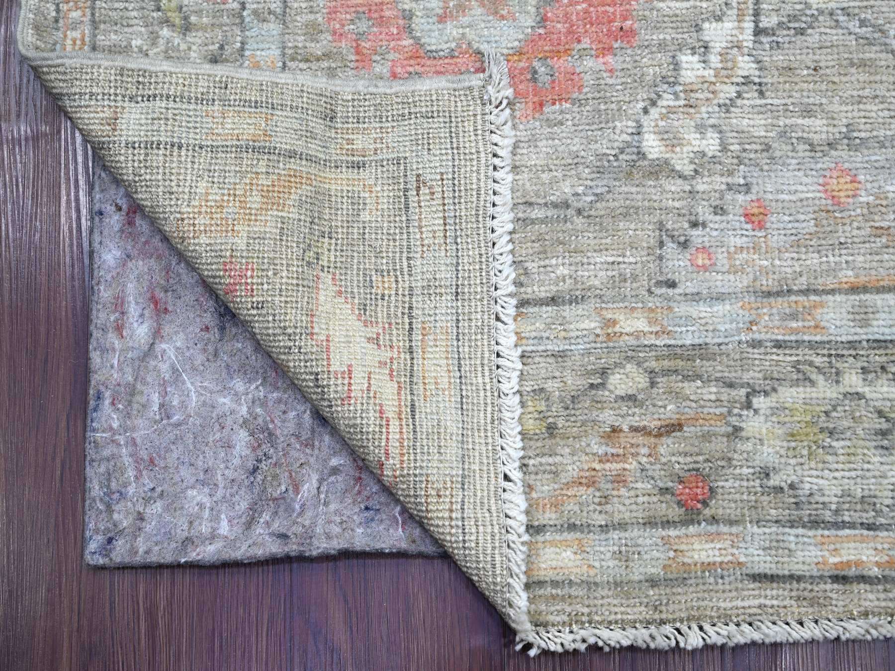 Oushak Oushak hand-knotted wool runner in Gray, 3'11" x 15'1" — SKU O022398 (view 2)