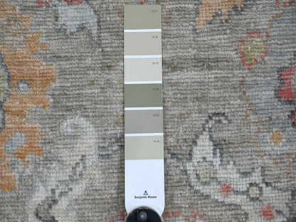 Grey 3'11" x 15'1" Oushak And Peshawar Hand knotted Wool Rug - Sku: O022398