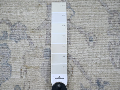 Oushak Oushak hand-knotted wool runner in Ivory & Gray, 3'9" x 18'11" — SKU O022399 (view 3)