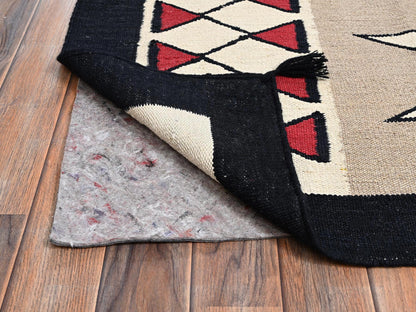 Brown 8'2" x 10'2" Flat Weave Hand woven Wool Rug - Sku: O02239
