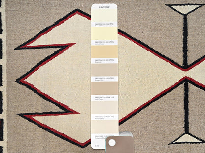 Brown 8'2" x 10'2" Flat Weave Hand woven Wool Rug - Sku: O02239