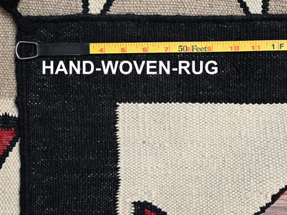 Brown 8'2" x 10'2" Flat Weave Hand woven Wool Rug - Sku: O02239