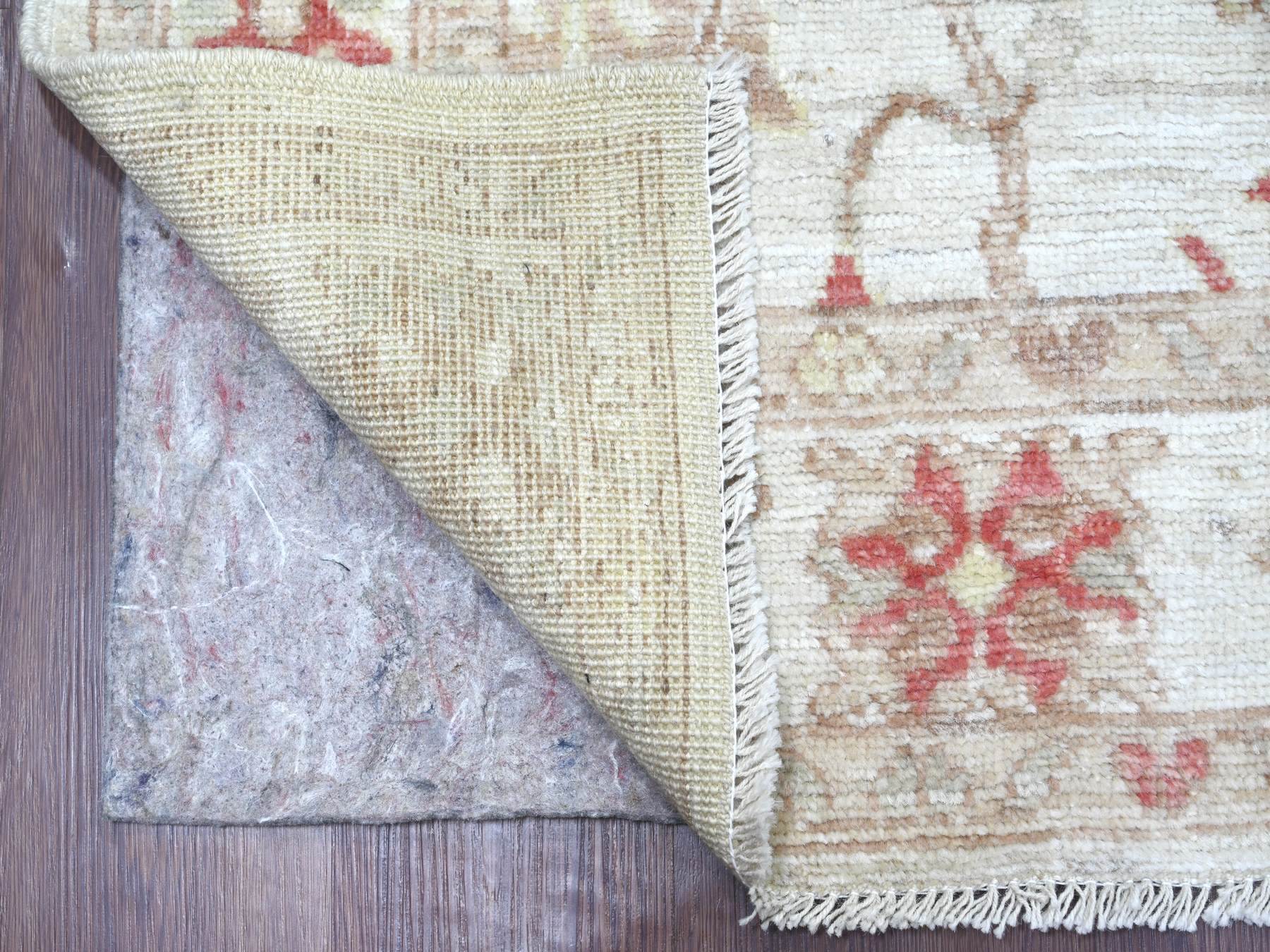 Ivory 3'11" x 5'9" Oushak And Peshawar Hand knotted Wool Rug - Sku: O022401