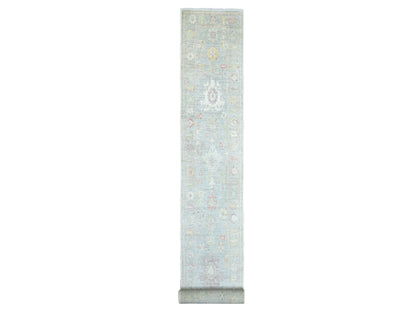 Oushak Oushak hand-knotted wool runner in Gray, 2'6" x 23'4" — SKU O022405