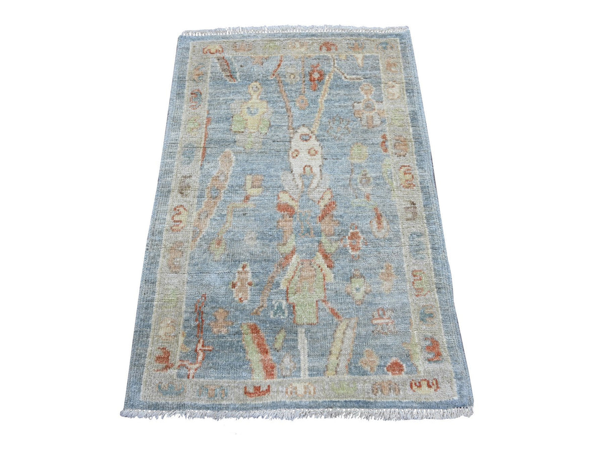 Oushak Oushak hand-knotted wool rug in Gray, 2'1" x 3'1" — SKU O022406
