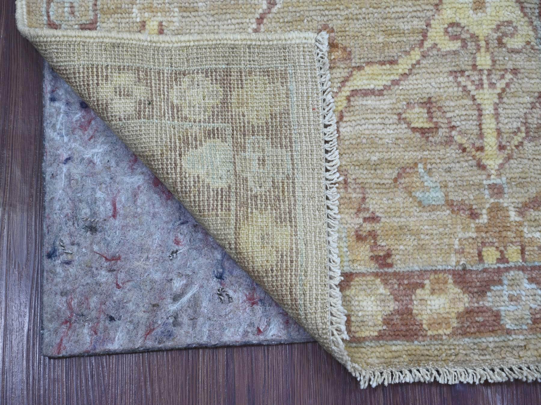 Brown 2'0" x 3'0" Oushak And Peshawar Hand knotted Wool Rug - Sku: O022407
