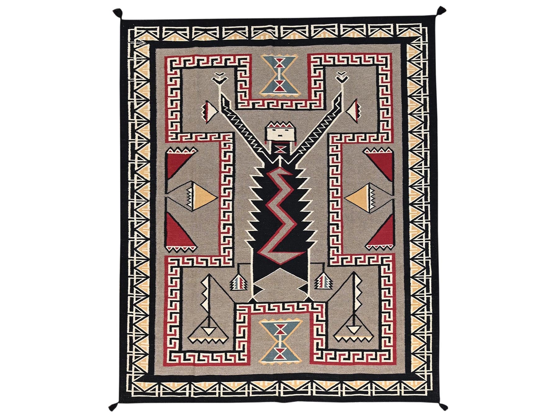 Brown 8'0" x 9'8" Flat Weave Hand woven Wool Rug - Sku: O02240