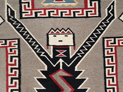 Brown 8'0" x 9'8" Flat Weave Hand woven Wool Rug - Sku: O02240
