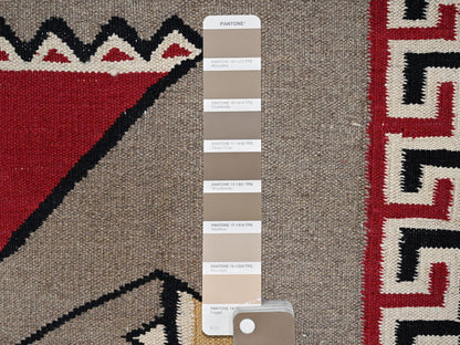 Brown 8'0" x 9'8" Flat Weave Hand woven Wool Rug - Sku: O02240