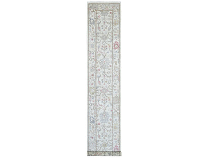 Oushak Oushak hand-knotted wool runner in Ivory, 2'8" x 15'7" — SKU O022410