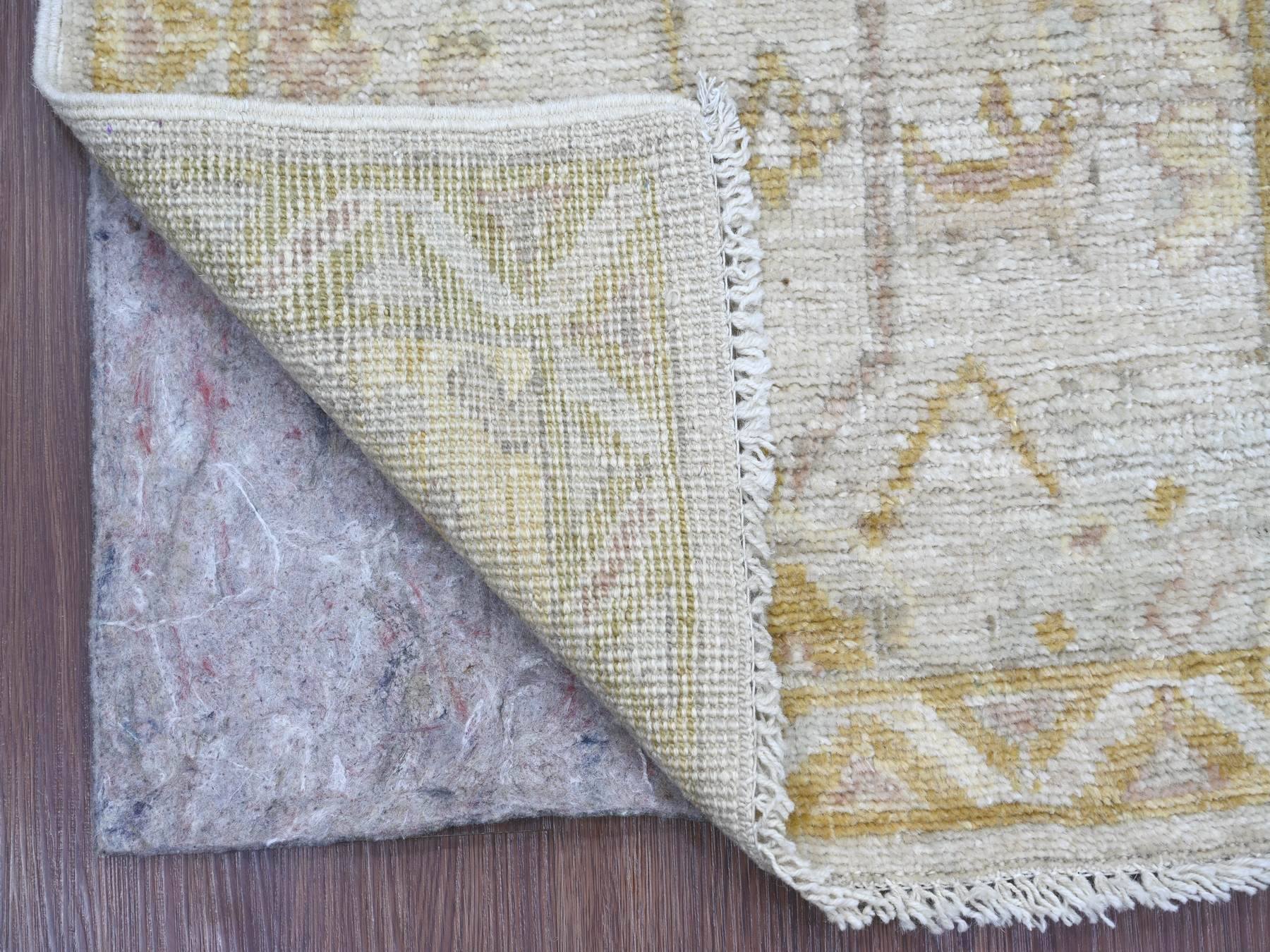 Oushak Oushak hand-knotted wool runner in Gray & Gold, 1'11" x 5'11" — SKU O022412 (view 2)