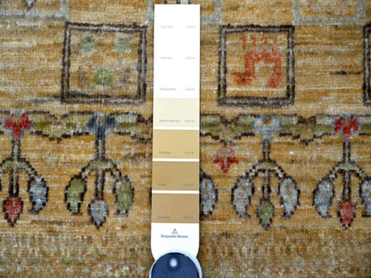 Brown 3'1" x 4'11" Tribal & Geometric Hand knotted Wool Rug - Sku: O022414