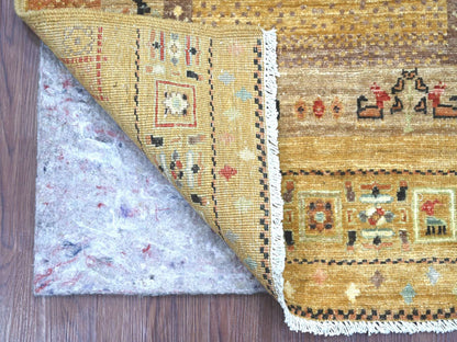 Brown 2'9" x 5'10" Tribal & Geometric Hand knotted Wool Rug - Sku: O022415
