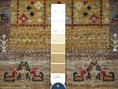 Brown 2'9" x 5'10" Tribal & Geometric Hand knotted Wool Rug - Sku: O022415