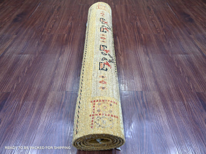 Brown 2'9" x 5'10" Tribal & Geometric Hand knotted Wool Rug - Sku: O022415