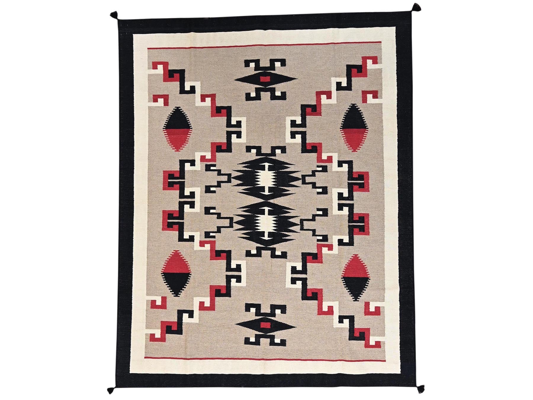 Brown 8'1" x 10'2" Flat Weave Hand woven Wool Rug - Sku: O02241
