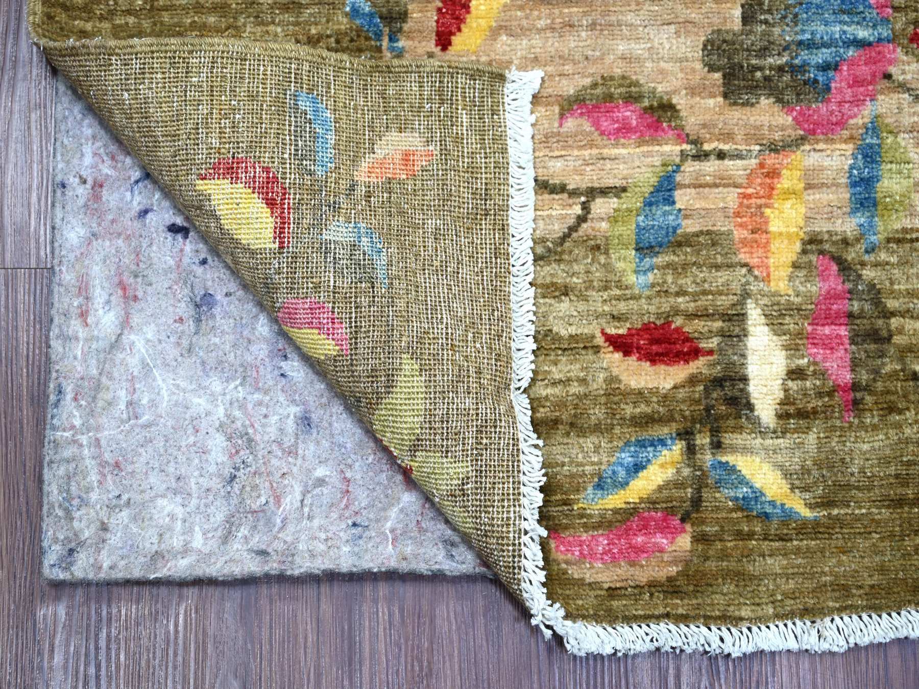 Peshawar Oushak hand-knotted wool rug in Brown & Chocolate Brown, 8' x 9'10" — SKU O022424 (view 4)