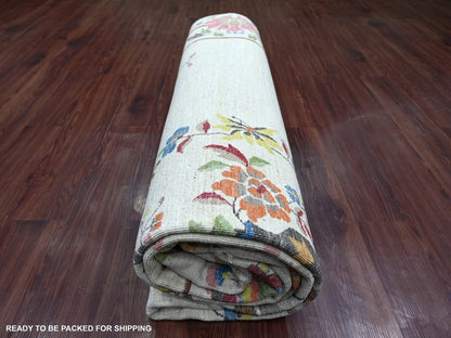 Peshawar Oushak hand-knotted wool rug in Ivory, 8'11" x 11'11" — SKU O022426 (view 9)