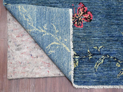 Blue 8'1" x 9'9" Modern and Contemporary Hand knotted Wool Rug - Sku: O022432