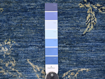 Blue 8'1" x 9'9" Modern and Contemporary Hand knotted Wool Rug - Sku: O022432