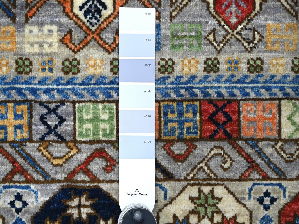 Ersari Tribal & Geometric hand-knotted wool rug in Gray, 8'1" x 9'9" — SKU O022434 (view 7)