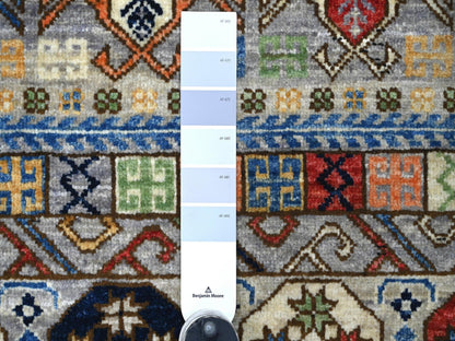 Ersari Tribal & Geometric hand-knotted wool rug in Gray, 8'1" x 9'9" — SKU O022434 (view 7)