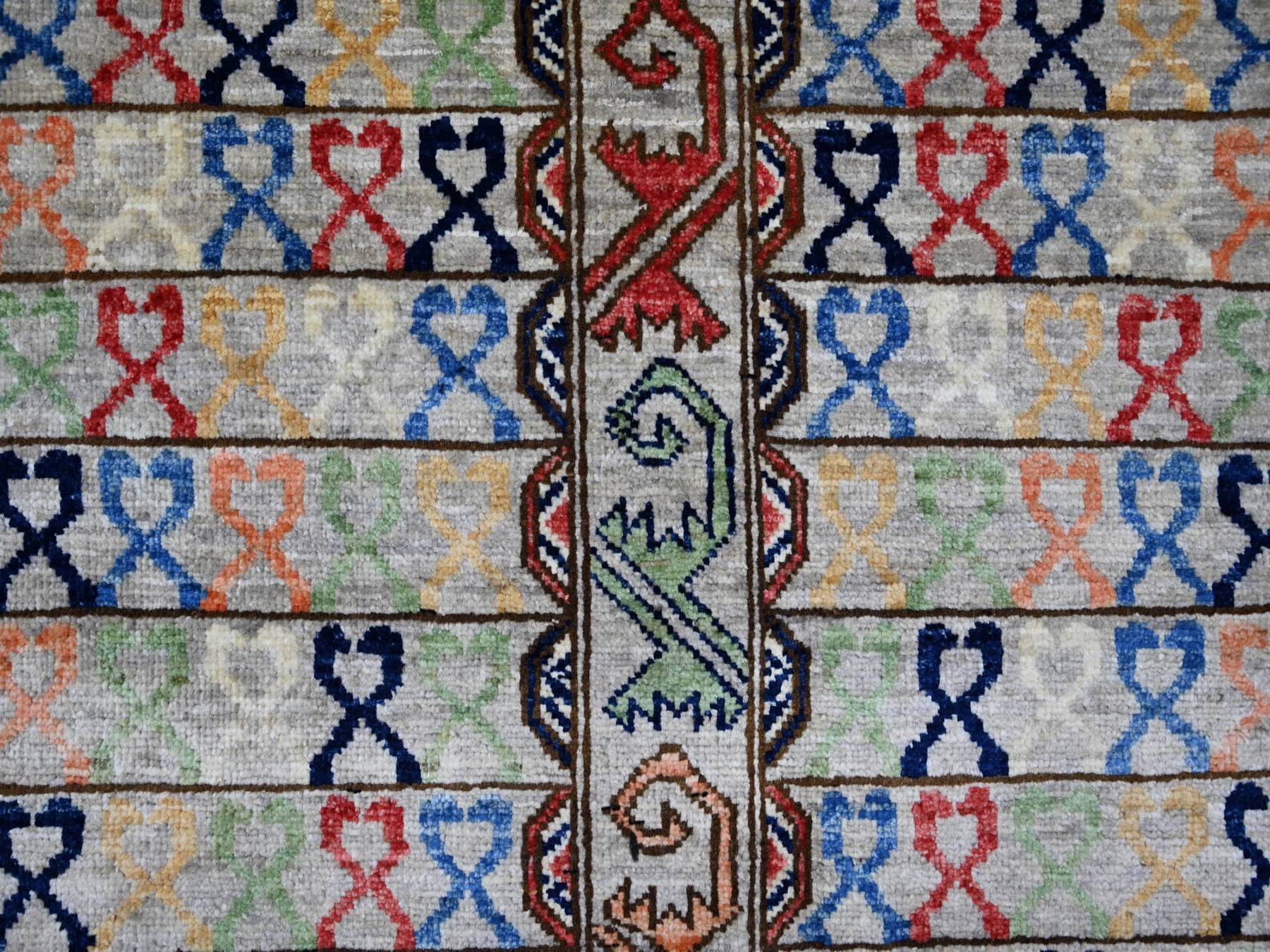 Ersari Tribal & Geometric hand-knotted wool rug in Gray, 8'1" x 9'9" — SKU O022434 (view 8)