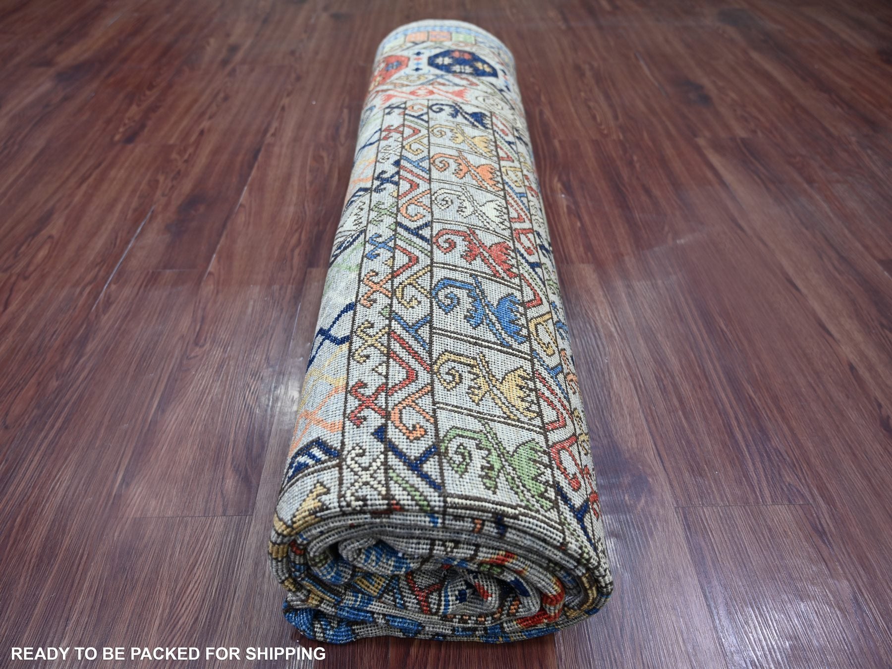 Ersari Tribal & Geometric hand-knotted wool rug in Gray, 8'1" x 9'9" — SKU O022434 (view 9)
