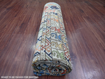 Ersari Tribal & Geometric hand-knotted wool rug in Gray, 8'1" x 9'9" — SKU O022434 (view 9)
