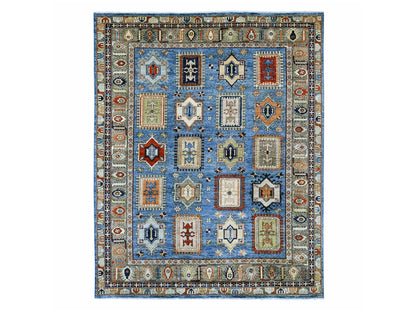 Blue 8'2" x 9'11" Kazak Hand knotted Wool Rug - Sku: O022436