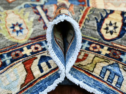 Blue 8'2" x 9'11" Kazak Hand knotted Wool Rug - Sku: O022436