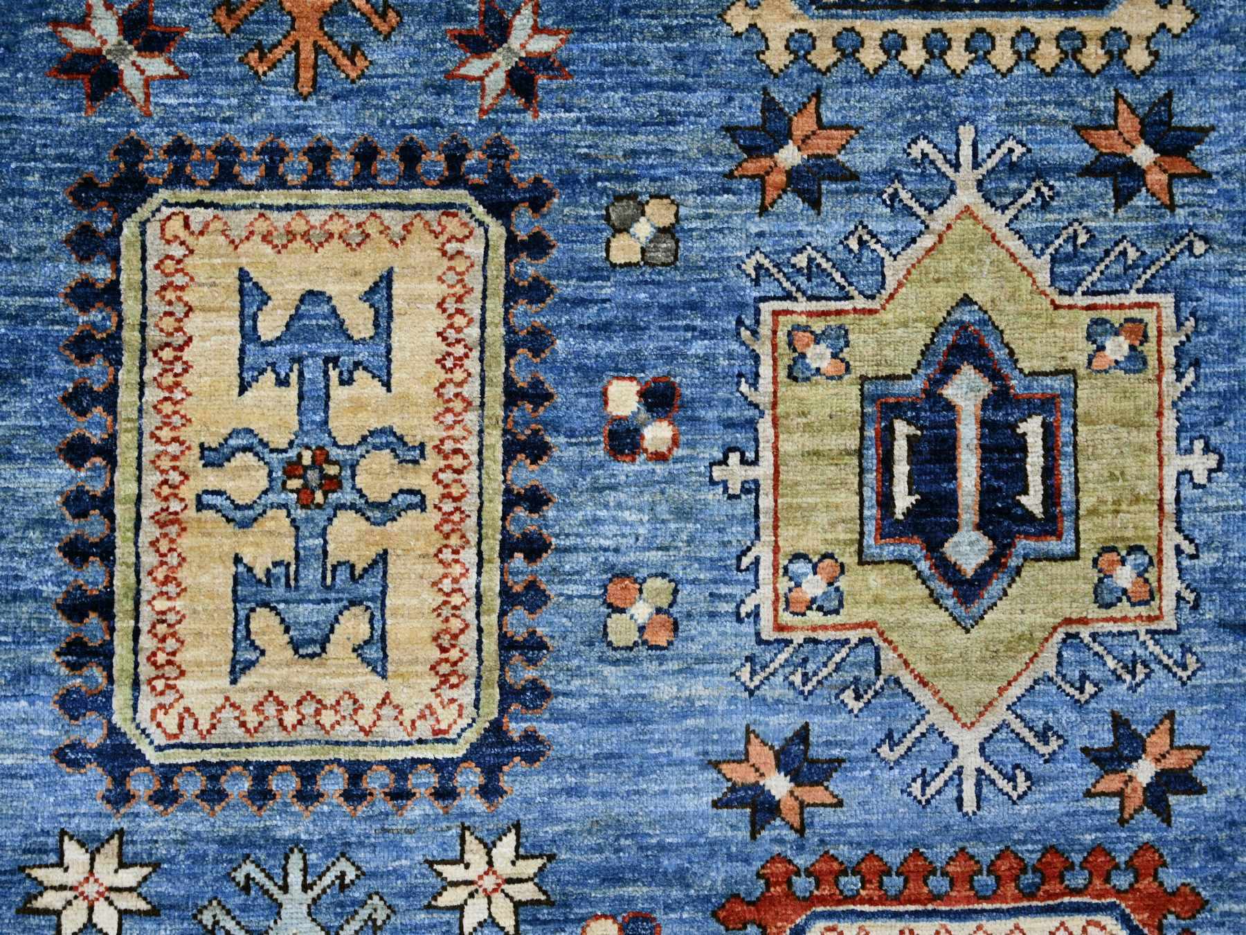 Ersari Kazak hand-knotted wool rug in Blue & Gray, 8'2" x 9'11" — SKU O022436 (view 8)
