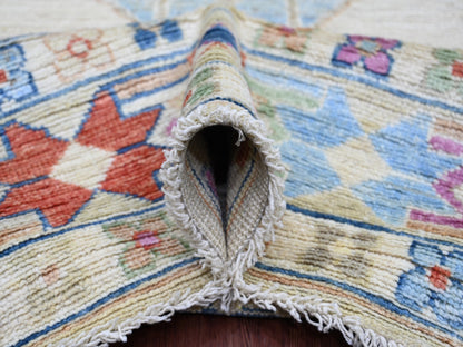 Tribal & Geometric hand-knotted wool rug in Green, 9' x 11'6" — SKU O022437 (view 5)