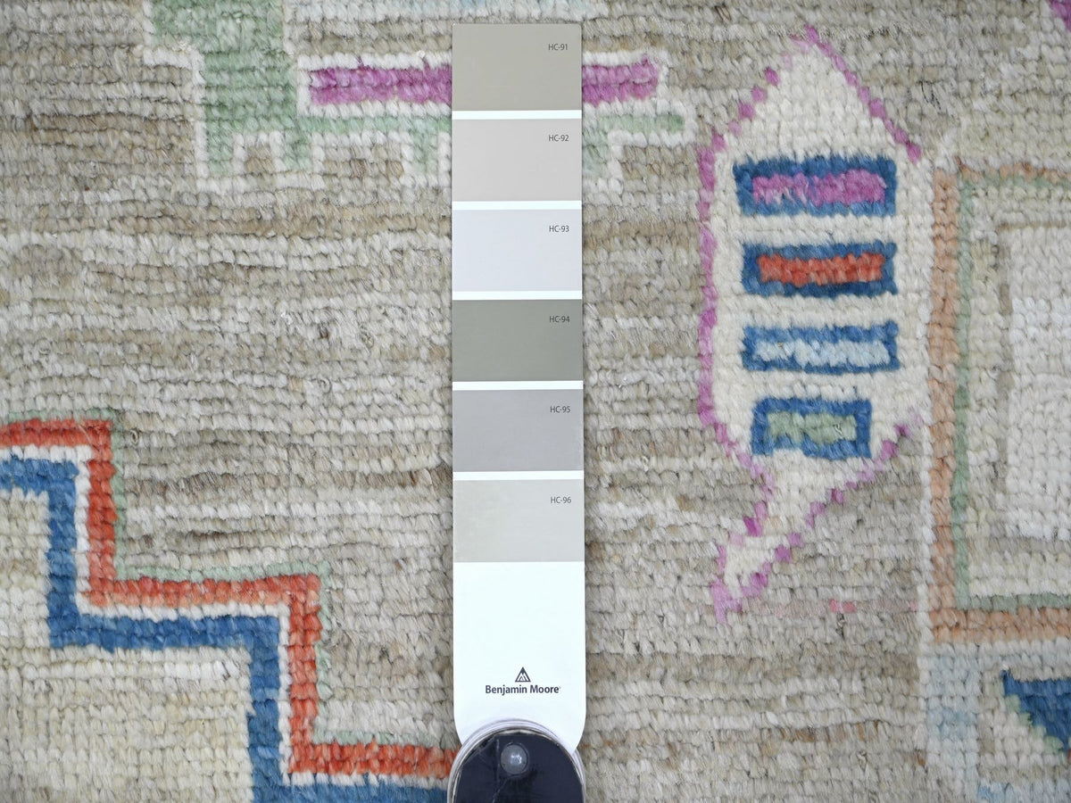 Tribal & Geometric hand-knotted wool rug in Green, 9' x 11'6" — SKU O022437 (view 7)