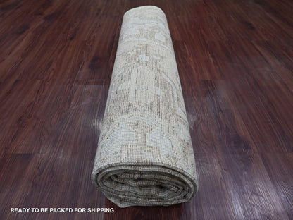 Tribal & Geometric hand-knotted wool rug in Gray & Brown, 7'10" x 9'10" — SKU O022438 (view 9)