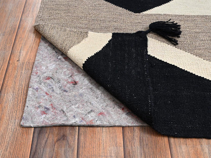 Brown 8'2" x 10'0" Flat Weave Hand woven Wool Rug - Sku: O02243