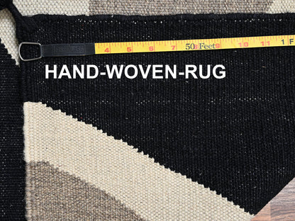 Brown 8'2" x 10'0" Flat Weave Hand woven Wool Rug - Sku: O02243