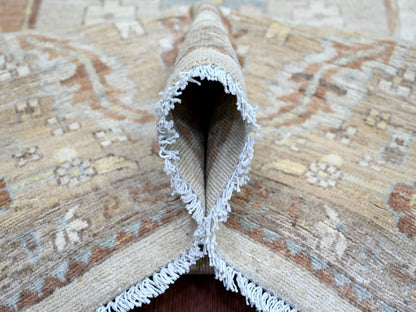 Grey 9'0" x 11'9" Oushak And Peshawar Hand knotted Wool Rug - Sku: O022440