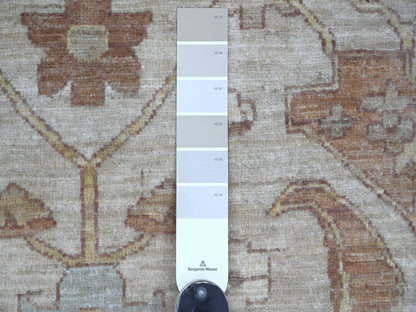Grey 9'0" x 11'9" Oushak And Peshawar Hand knotted Wool Rug - Sku: O022440