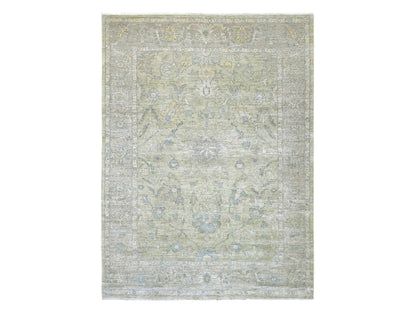 Green 9'0" x 11'10" Oushak And Peshawar Hand knotted Wool Rug - Sku: O022441
