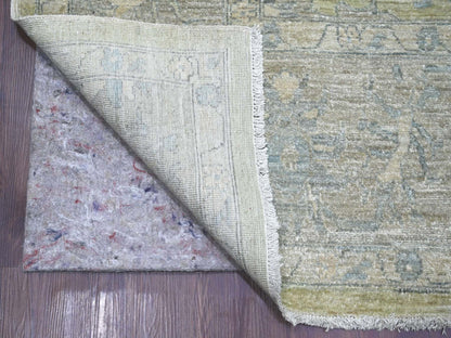 Green 9'0" x 11'10" Oushak And Peshawar Hand knotted Wool Rug - Sku: O022441