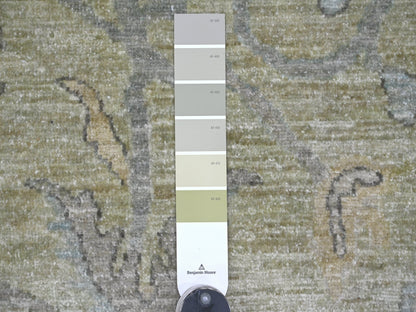 Green 9'0" x 11'10" Oushak And Peshawar Hand knotted Wool Rug - Sku: O022441