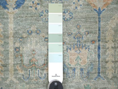 Green 9'3" x 11'10" Oushak And Peshawar Hand knotted Wool Rug - Sku: O022443