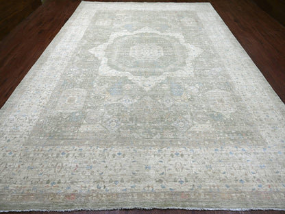 Green 10'1" x 13'9" Mamluk Hand knotted Wool Rug - Sku: O022444
