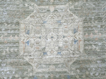 Green 10'1" x 13'9" Mamluk Hand knotted Wool Rug - Sku: O022444